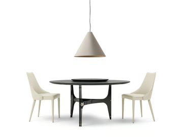 UNIVERSE - Round steel and wood dining table by Bontempi Casa - view 3